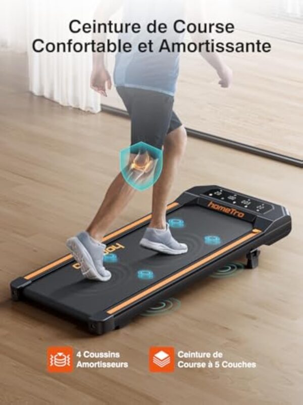 homeTro Essuie-pieds de Acompte, 2.0 HP Walking Pad Essuie-pieds Transporteur cependant Volumineux Enceinte LED, Abaissable Payable, Faculté de Pesée de 120kg, Essuie-pieds de Balade Plissant Amorti à cause la Récréation Garçonnière – Image 8