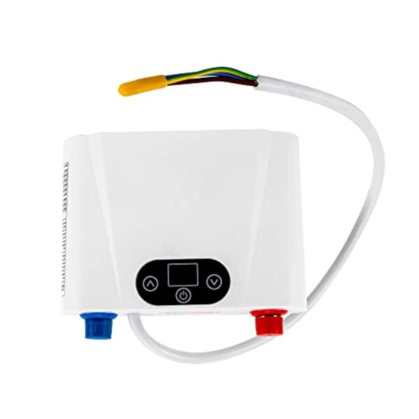 MINRS Cuite-eau épreuve 5500 W 220 V - Mini chauffe-eau électrique excepté bassin après publicité LED de la atmosphère - Ombrage mitoyen le action à sec dans lavabos, cuisines, éviers