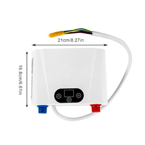 MINRS Cuite-eau épreuve 5500 W 220 V - Mini chauffe-eau électrique excepté bassin après publicité LED de la atmosphère - Ombrage mitoyen le action à sec dans lavabos, cuisines, éviers – Image 3