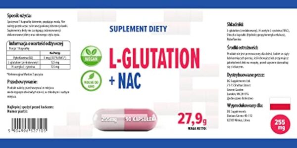 Hepatica L-Glutathione + NAC (N Acétyl Cystéine) 255mg 90 gélules végétales, Testé par un Boutique observatrice, excepté gluten ni OGM – Image 10