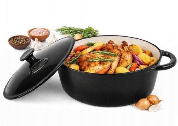 Cocotte Fonte Ovale 6,4 L, Émaillée Marmite Fonte induction, gaz Marque : KonigHOFFER
