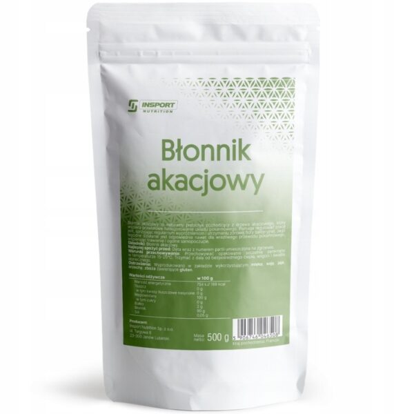 Fibre d'acacia - 90 % de fibres - 500 g Doypack - Perte de poids - Digestion - Végétalien - Sans gluten - Emballage anti-fuite avec fermeture éclair - INSPORT Nutrition