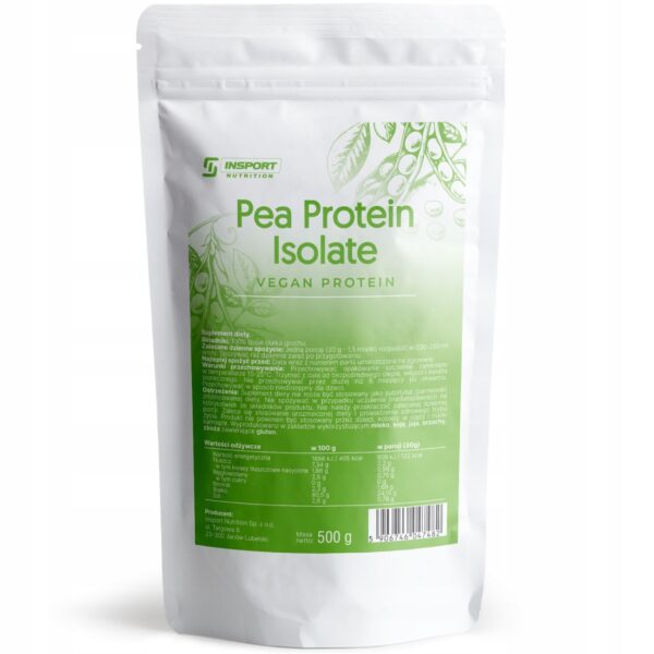 Isolat de protéines de pois pur 500 g, complément protéiné végétalien | INSPORT